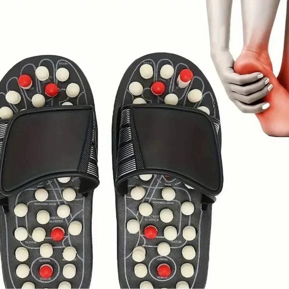 Acupuncture Pain Relief Adjustable Rubber Sandals 8-9 New - Picture 2 of 5